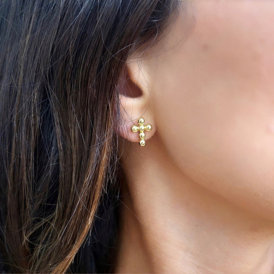 Cross My Heart Earrings (Gold)