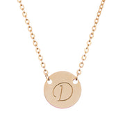 taudrey gold mini coin initial necklace gold personalized charm hand stamped with initial