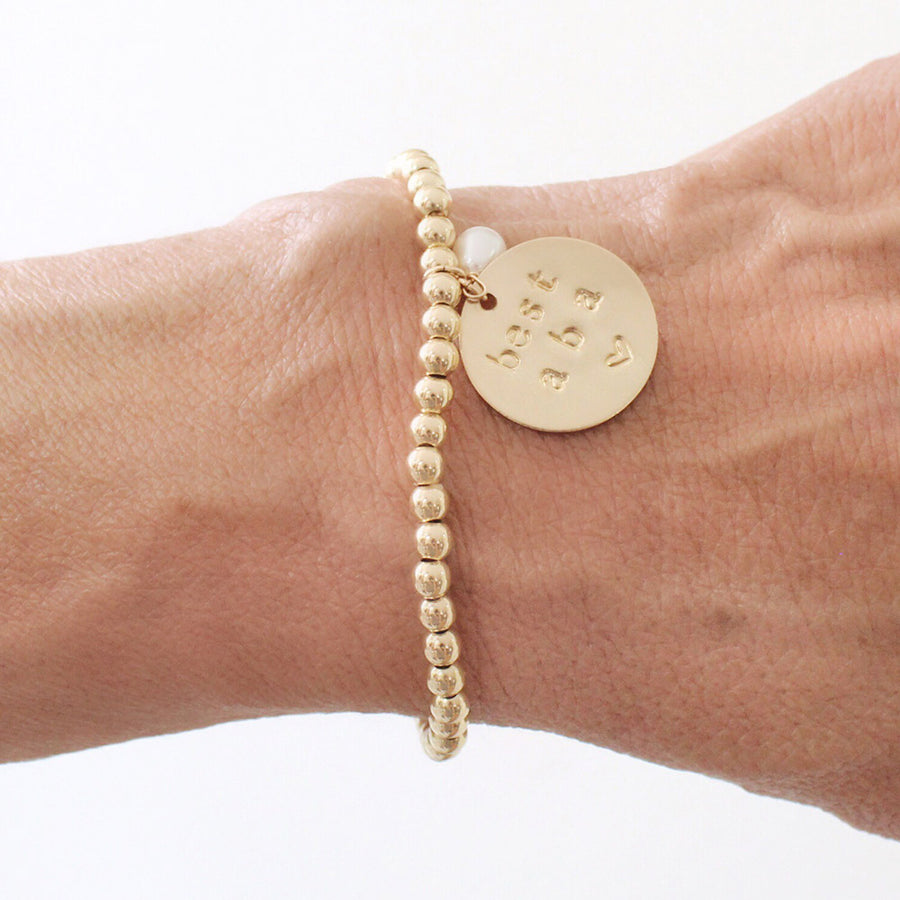 taudrey best aba grandmother abuela gold personalized beaded bracelet mothers day gift