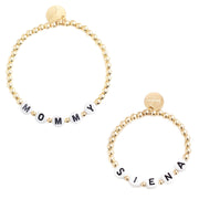 taudrey mommy and me letter block beaded bracelet set personalized matching bracelet set