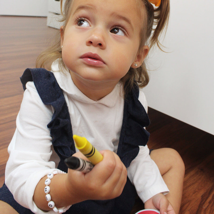 taudrey kids girls heart to heart beaded bracelet letter blocks heart details