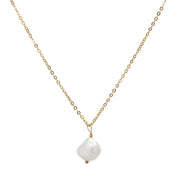 taudrey grit and grace necklace gold chain textured natural pearl detail