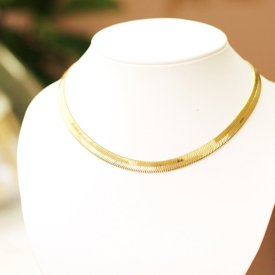 taudrey happiness necklace herringbone chain