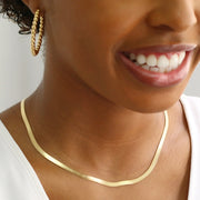 taudrey happiness herringbone gold necklace