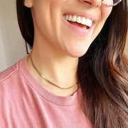 taudrey happiness herringbone gold necklace