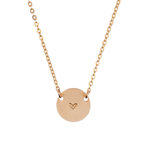 taudrey mini coin symbol necklace stamp detail heart