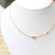 taudrey kids necklace colorful personalized bead pearl gold beads