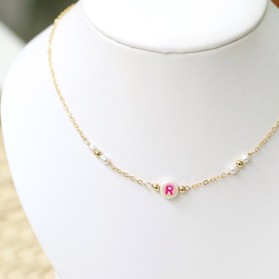 taudrey kids necklace colorful personalized bead pearl gold beads