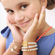taudrey kids three little pretties gold rose gold silver personalized beaded bracelets