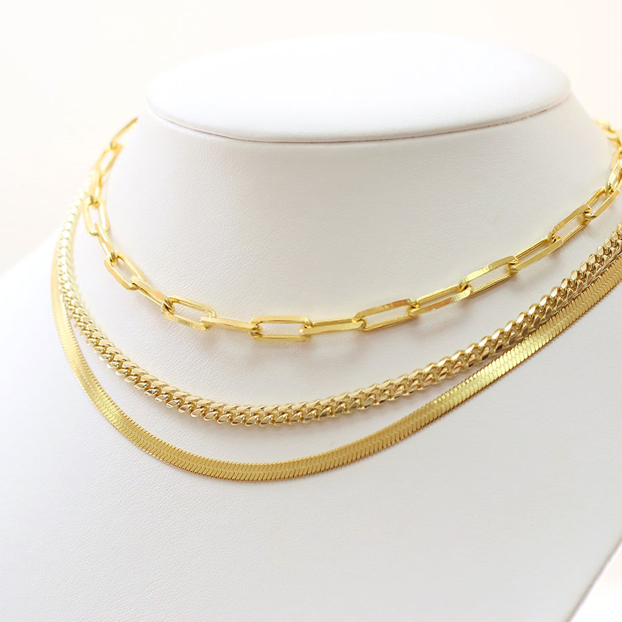 taudrey happiness herringbone gold necklace