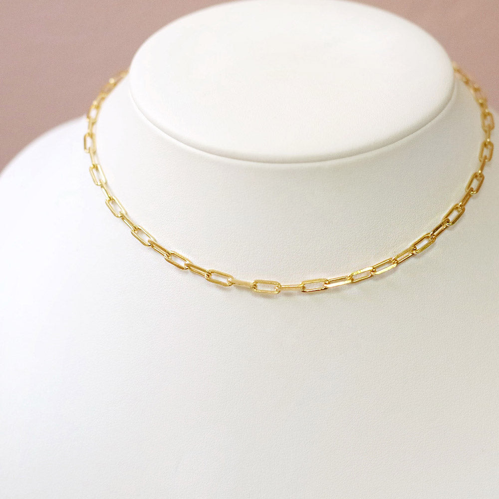 taudrey link together wide link adjustable choker necklace