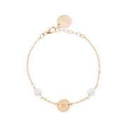 taudrey love you mean it bracelet gold dainty bracelet with heart shaped pearls and personalized gold charm