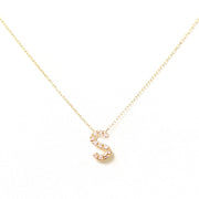 taudrey luxe worth it necklace 14k yellow gold pave diamonds personalized charm letter initial