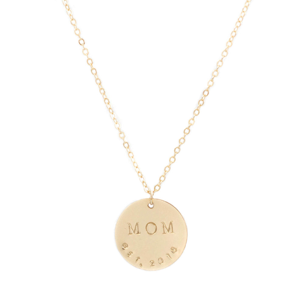 taudrey momma bear necklace taudrey dainty gold necklace personalized statement charm mom established date necklace