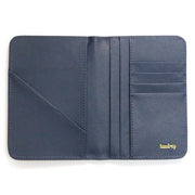 taudrey out of office saffiano cross hatch leather embossed personalized passport holder blush navy