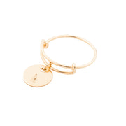 taudrey coin toss gold wire ring with personalized charm