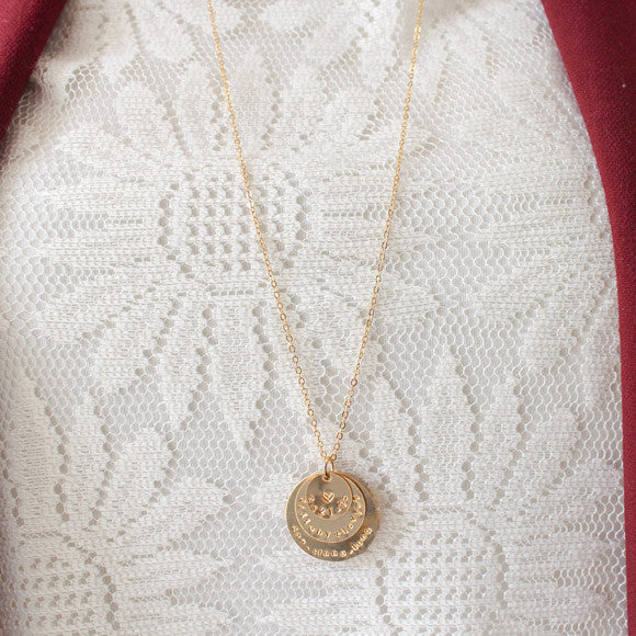 taudrey third times a charm three charm long gold necklace