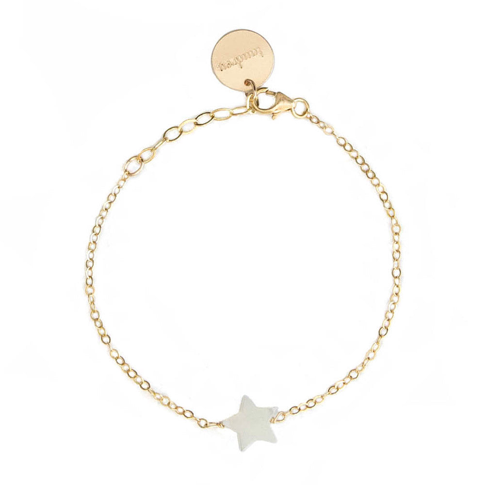 taudrey twinkle bracelet gold chain bracelet pearl star detail