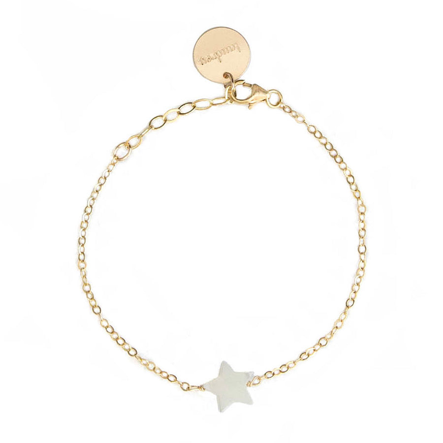 taudrey twinkle bracelet gold chain bracelet pearl star detail