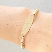 taudrey where in the world gold beaded bracelet gold plate personalized with coordinates