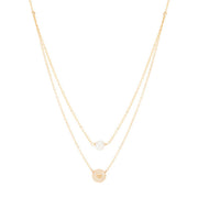 taudrey world is your oyster layered gold necklace with pearl