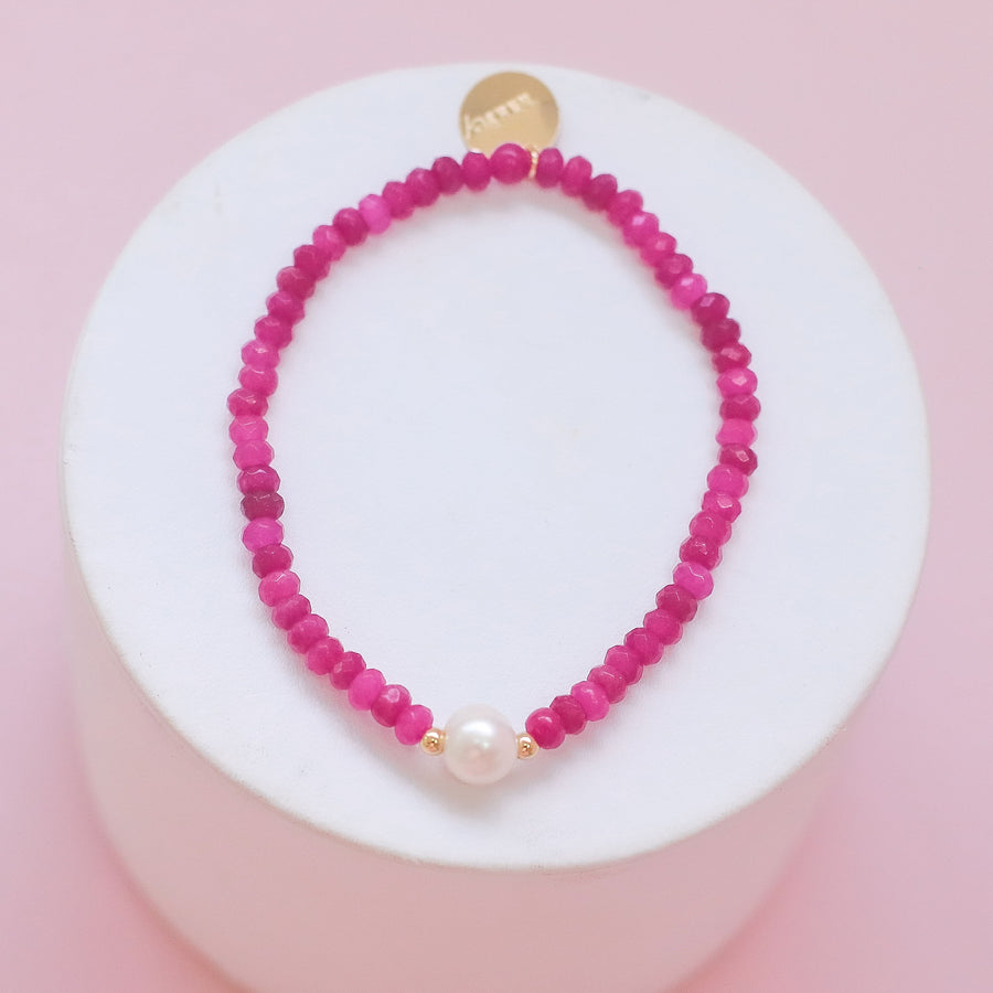 #35 Sample Fuschia beaded bracelet