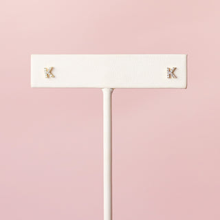 Taudrey Girl Initial Stud Earrings