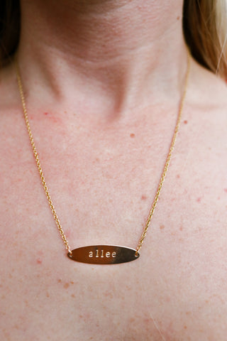 Make It Personal Oval Plate Necklace