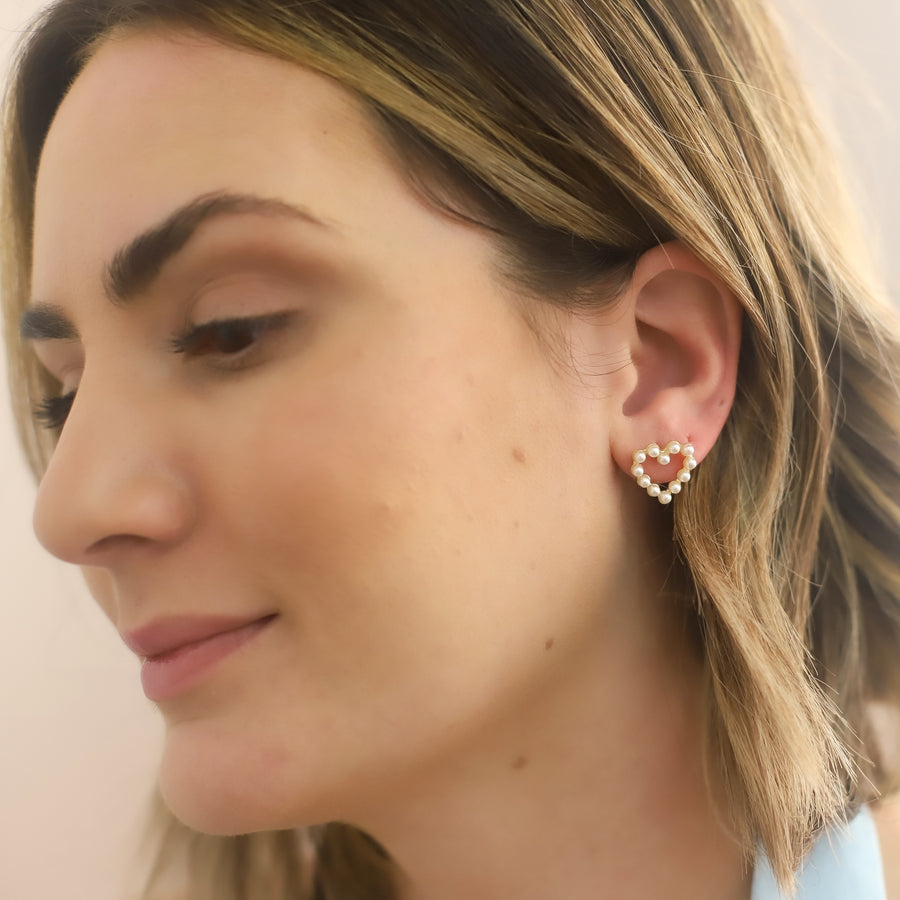 May Golden Gal Exclusive: Pearl Heart Studs