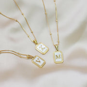 #4 Sample Long Beaded Necklace with Initial