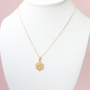 #7 Sample Hexagon Initial Necklace