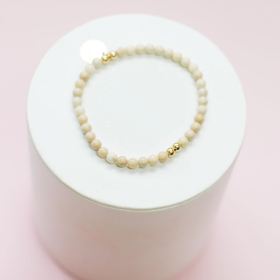 #15 Sample Beige Beaded Bracelet