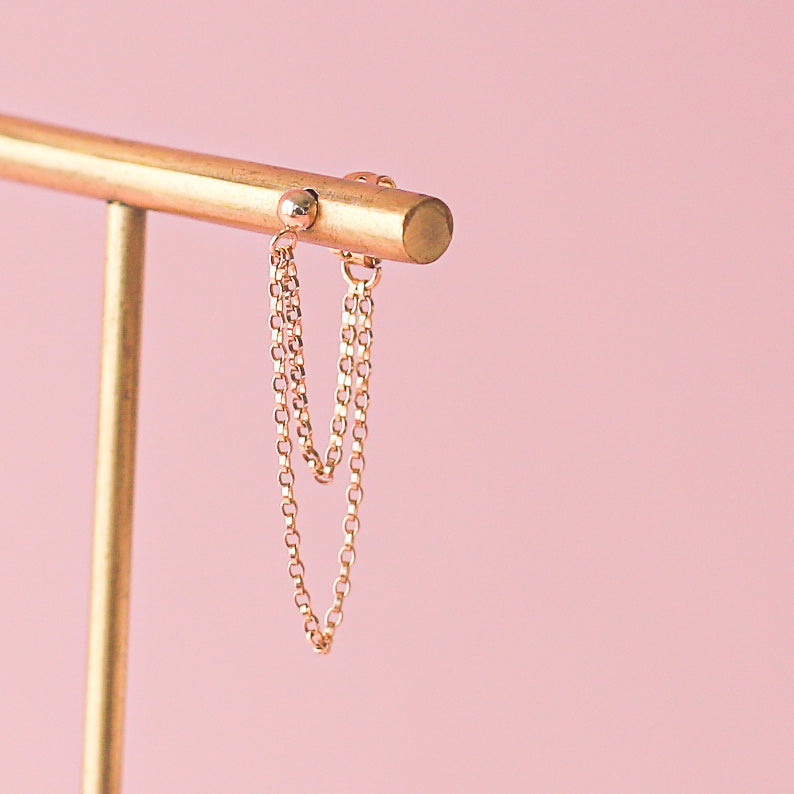 taudrey luxe: Ball and Chain Earrings (14K Gold)