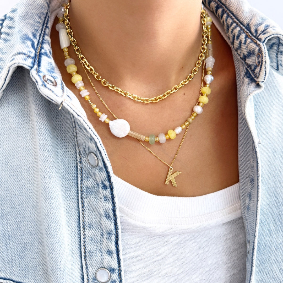 taudrey golden ease necklace stack