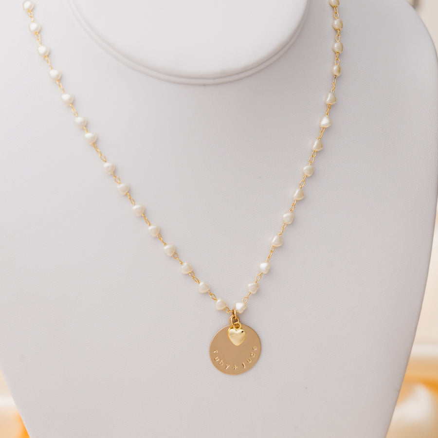 taudrey pearl of my heart necklace