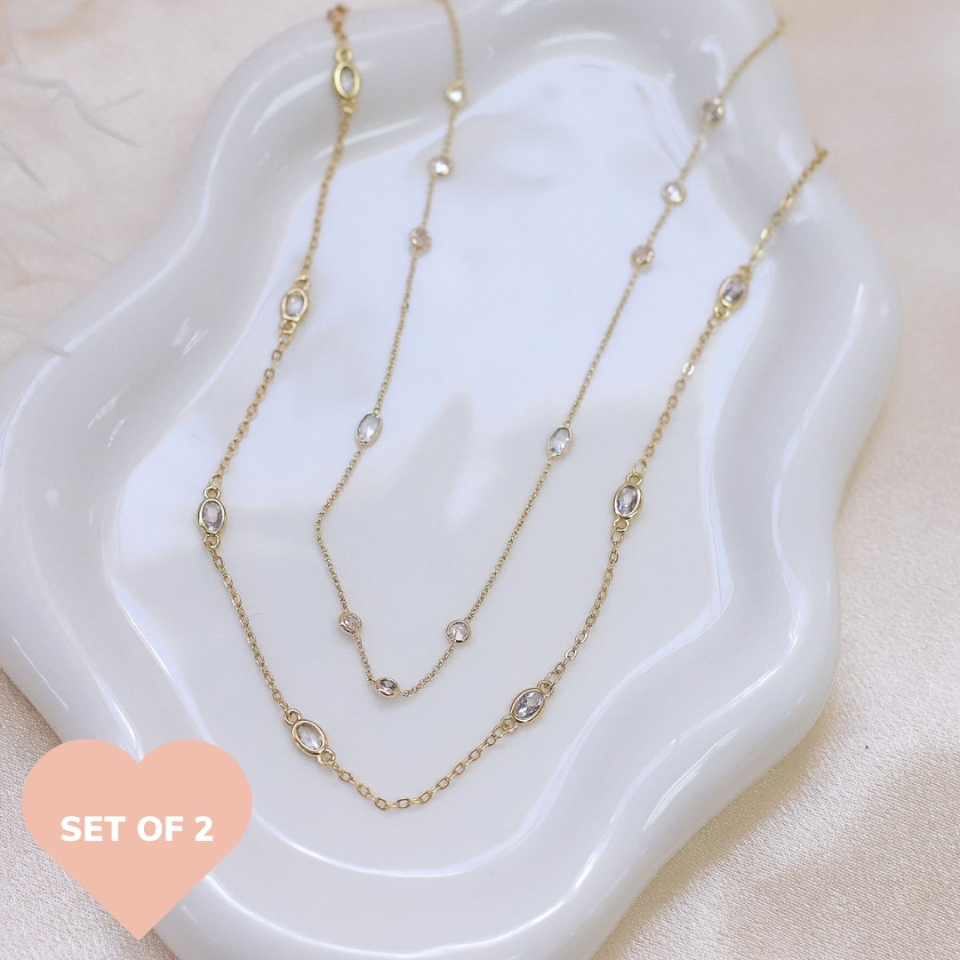 taudrey shimmer necklace stack
