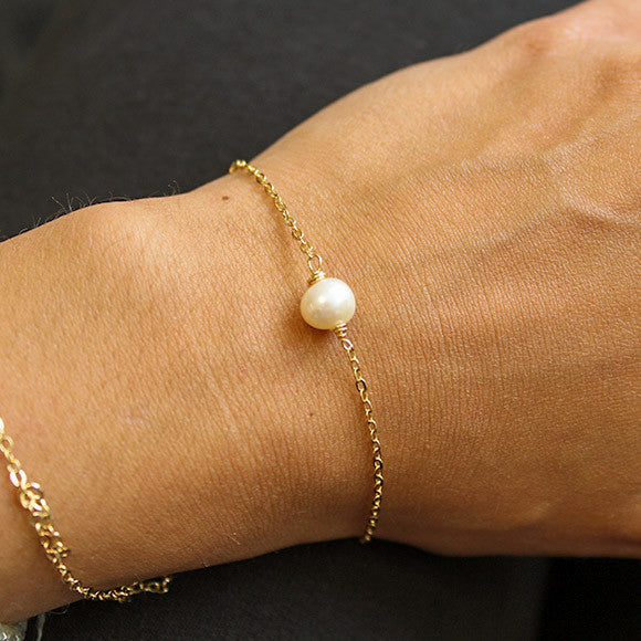 taudrey pearl of wisdom gold chain bracelet 