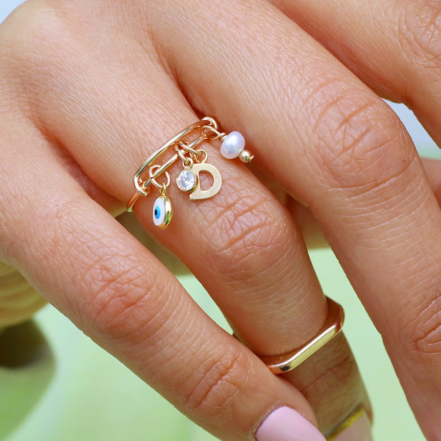 Gold 2025 charm ring