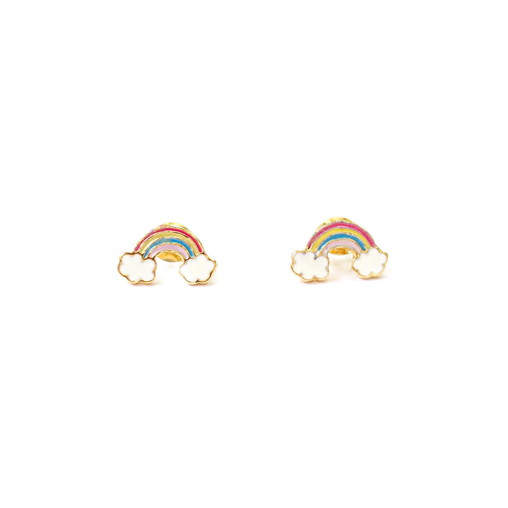 taudrey double rainbow colorful kids stud earrings