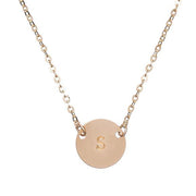 taudrey gold mini coin initial necklace gold personalized charm hand stamped with initial budget friendly