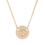 taudrey gold mini coin initial necklace gold personalized charm hand stamped with initial 