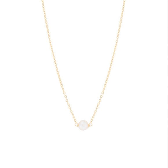 girls kids gold necklace with pearl