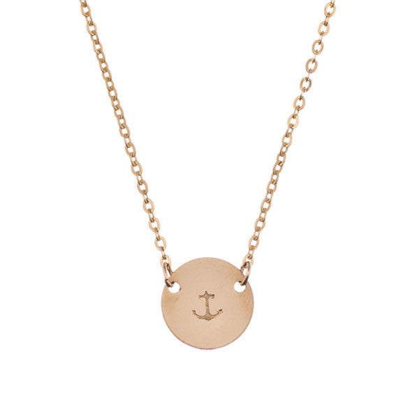 taudrey mini coin symbol necklace stamp detail anchor