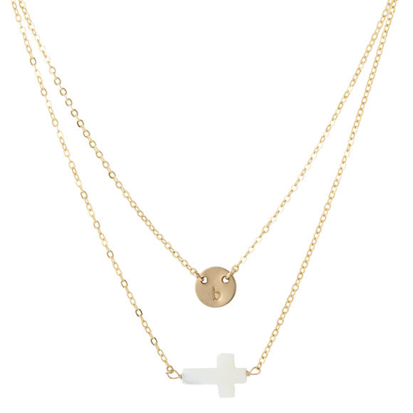 taudrey kids beyond blessed pearl cross personalized necklace
