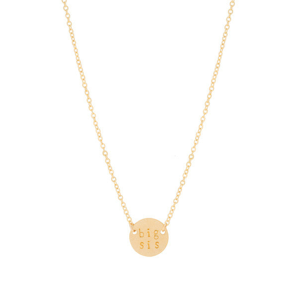 taudrey big sis sister necklace gold coin