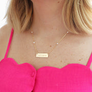 taudrey handcrafted inspirational breast cancer awareness plate necklace