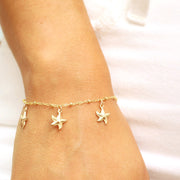 taudrey bright days ahead bracelet anklet starfish gold cowrie shell details