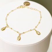taudrey bright days ahead bracelet anklet starfish gold cowrie shell details