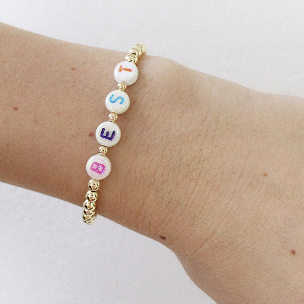 Letter block bracelet top