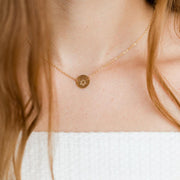taudrey hand stamped star of david mini coin gold dainty necklace